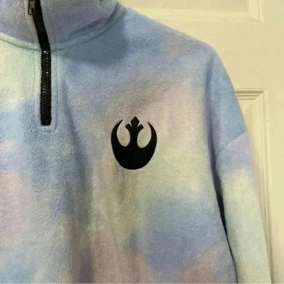 Star Wars Rebel Alliance Crop Top Tie Dye Women's Cropped Sweater Sz S - Picture 4 of 6